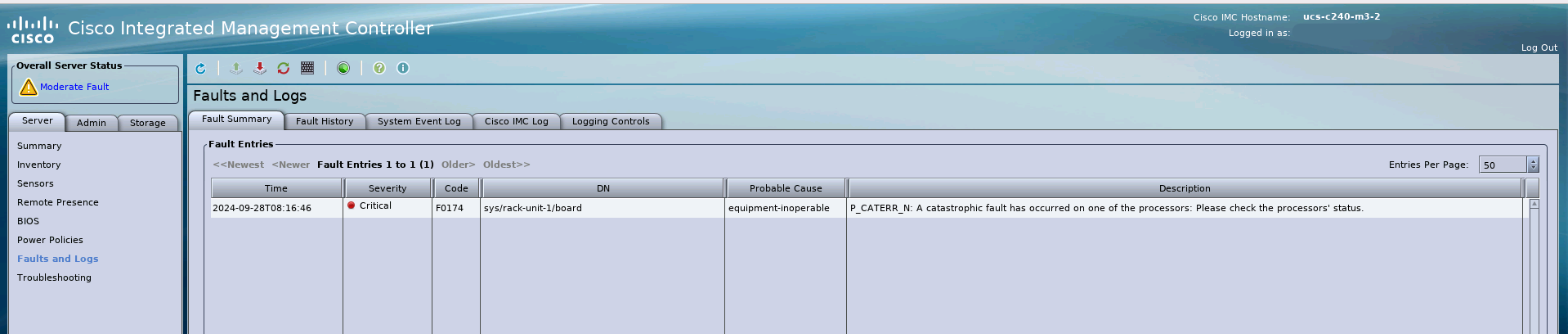 CIMC 的錯誤記錄
